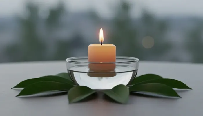 Bougie allumée pour une consultation de divination vaudou