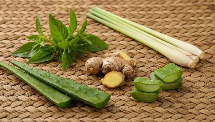 Sélection de plantes médicinales utilisées dans les bains et soins vaudou
